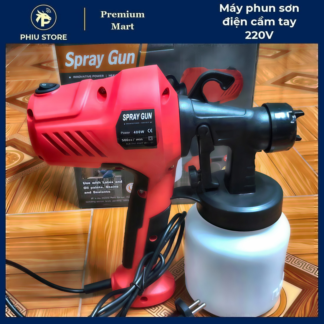 Máy Phun Sơn Điện Cầm Tay 220V 400W/650W - Phun Được Sơn Nước Và Sơn Dầu_thumbnail_2