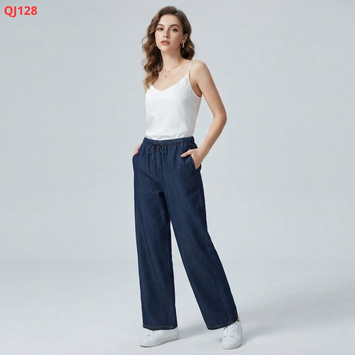 QJ128- Quần jeans lưng thun