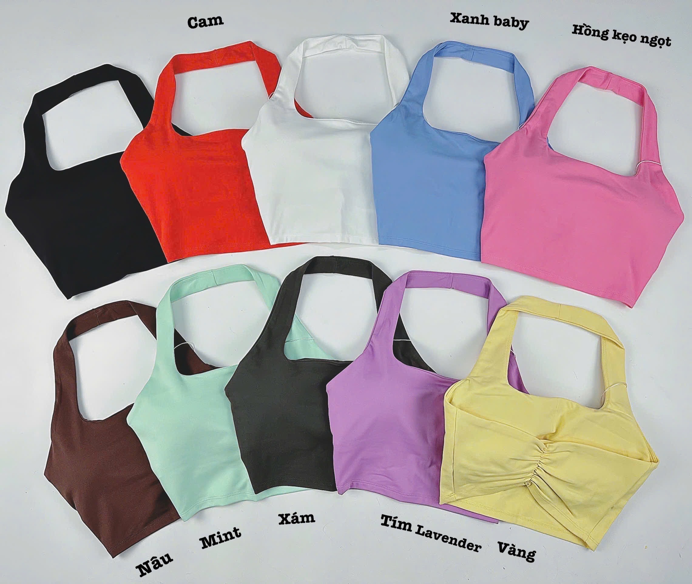 Áo Bra Yếm Nhún Lưng Nâng Ngực Không Gọng Chất Thun Lạnh Co Giãn Sẵn Mút