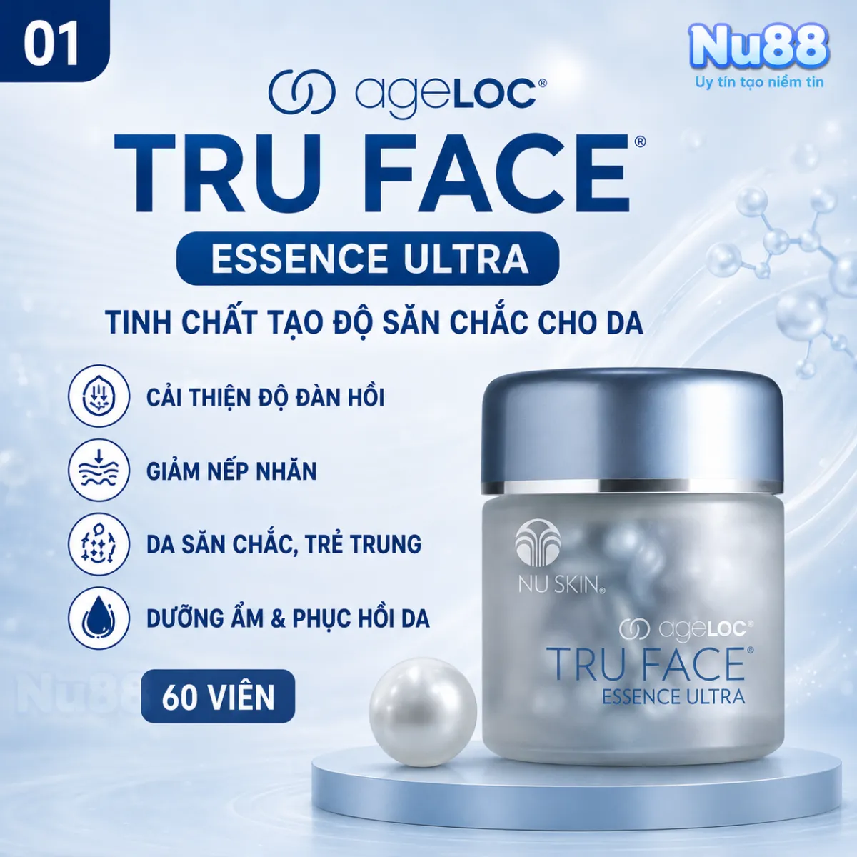 Tinh chất tạo độ săn chắc cho da ageLOC Tru Face Essence Ultra (60 viên)_thumbnail_3