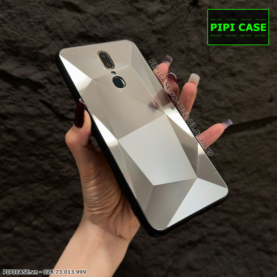 Ốp Lưng Oppo F11 - Kim Cương 6D - Bạc_thumbnail_2