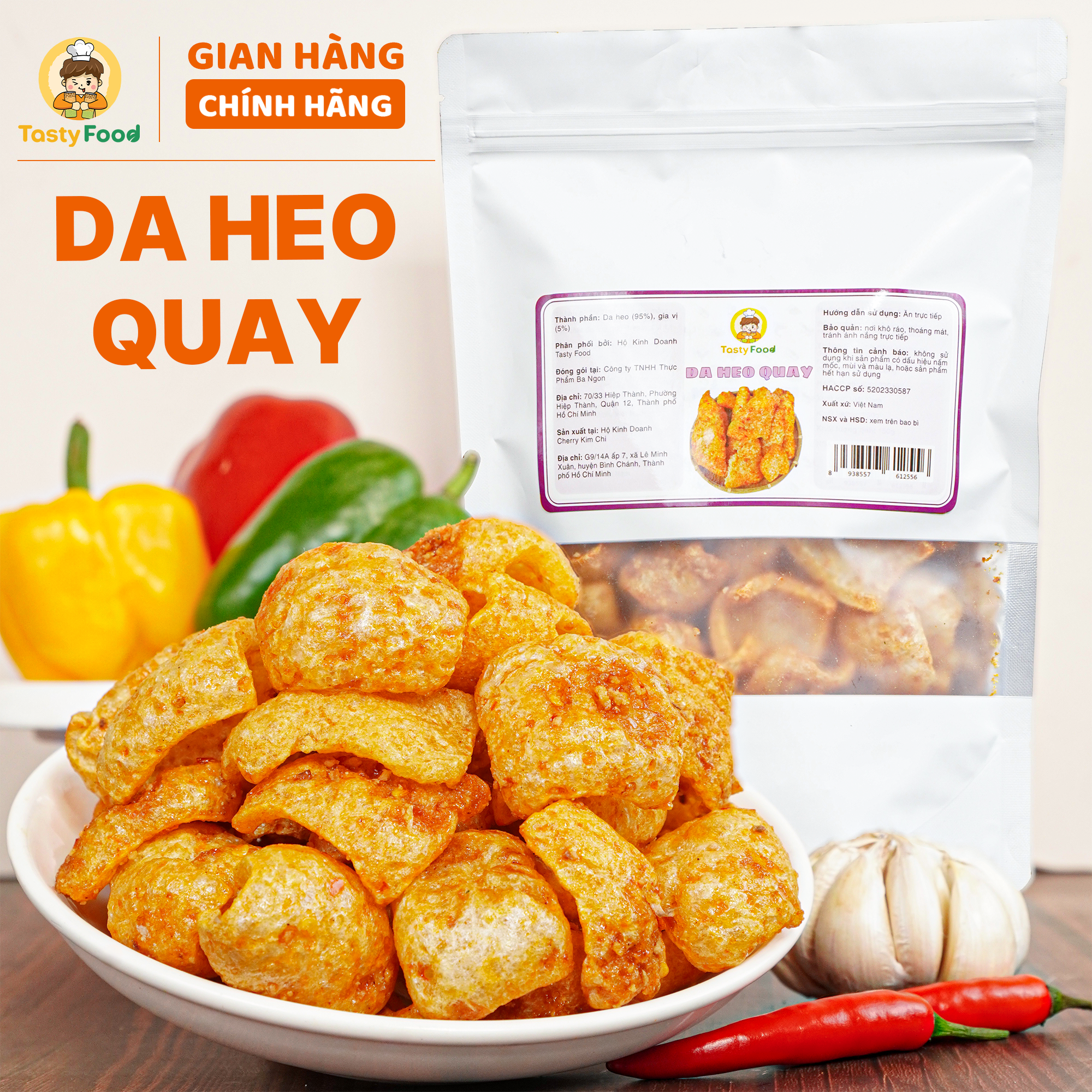 Da heo quay Tasty Food - Túi zip 500g - Hút chân không