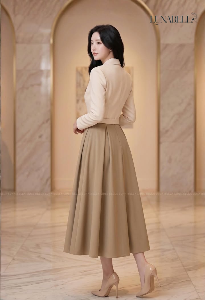 Váy vest dài tay MELANA màu BE_thumbnail_2