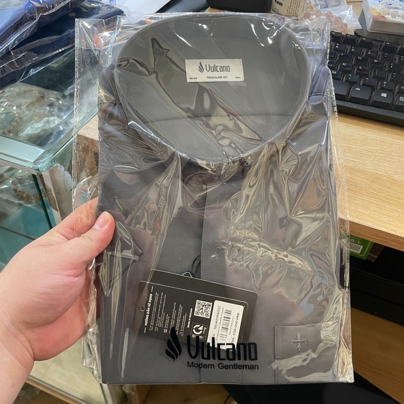 Áo sơ mi xám Vucano 2XL ngắn tay