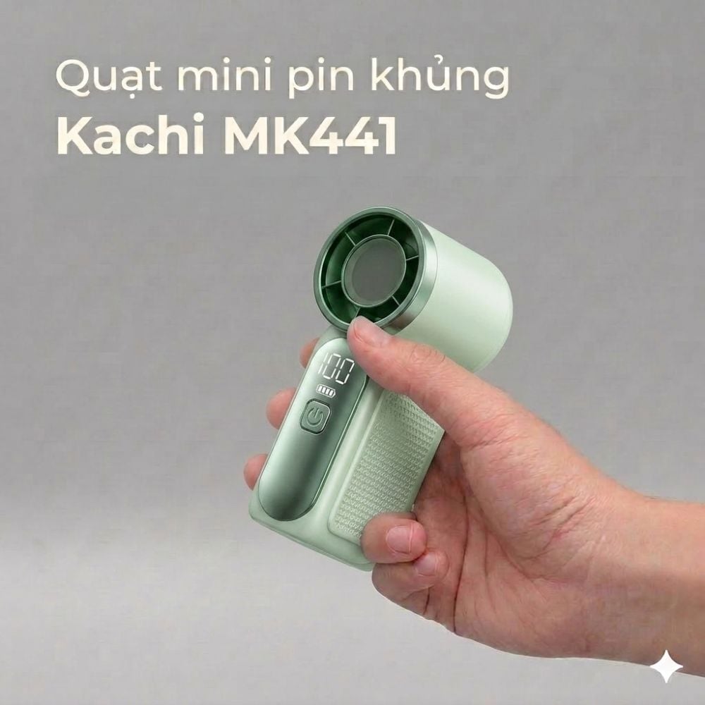 Quạt Cầm Tay Mini Kachi MK441 - Pin Khủng 3000mAh, Màn Hình LED Hiển Thị, 6 Cấp Độ Gió (Bảo Hành 18 Tháng)_thumbnail_11