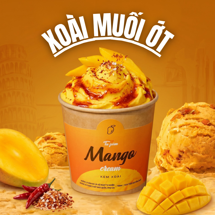 Kem Gelato - Vị Xoài Sốt Muối Ớt