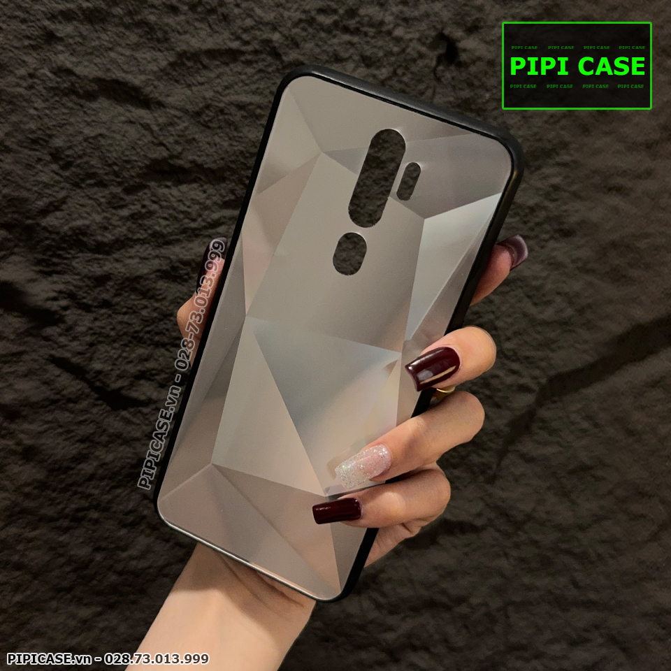 Ốp Lưng Oppo A5 2020 / A9 2020 - Kim Cương 6D - Bạc