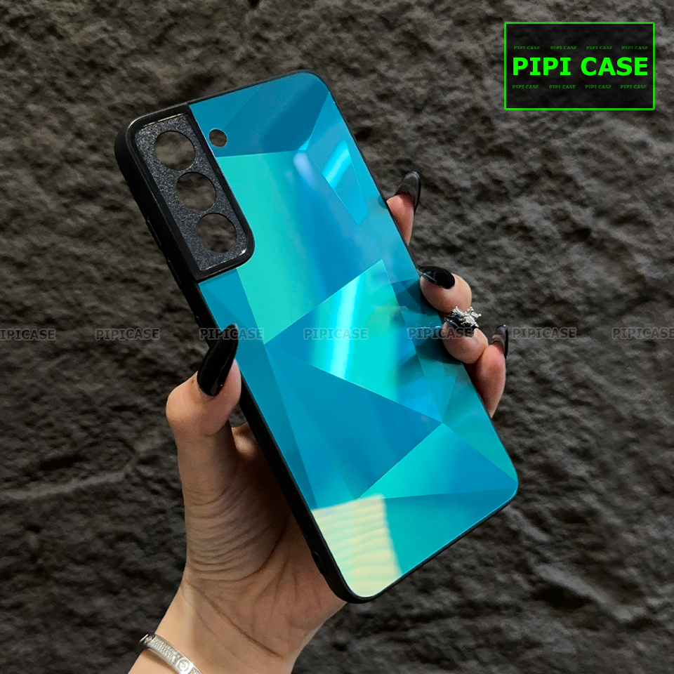 Ốp Lưng Samsung S21 FE 5G - Kim Cương 6D - Xanh Ngọc_thumbnail_2
