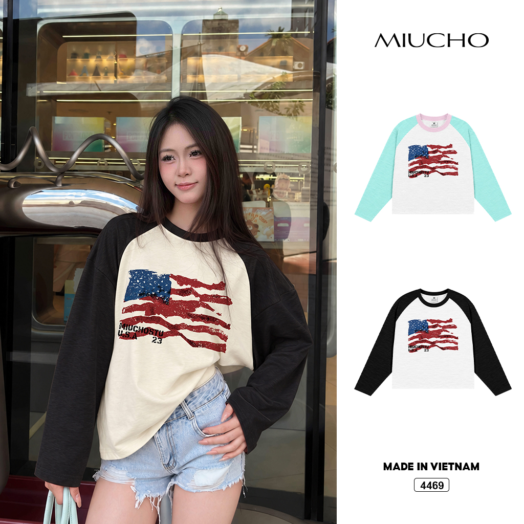 Áo thun form boxy Miucho cotton xược thoáng mát 4469
