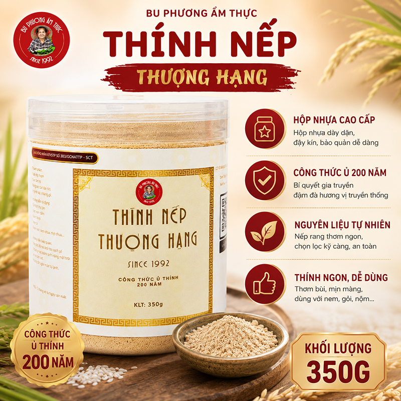 Thính Nếp Bu Phương 350G – Bột Thính Gạo Rang Làm Nem, Gỏi - BP03