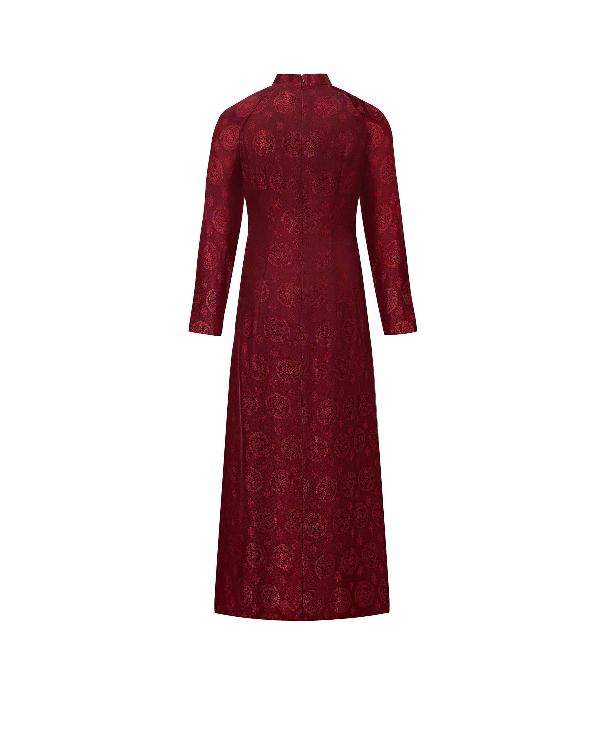 Set Áo Dài Tay Dài Raglan Bigsize Chiết Ly Tôn Dáng - Đỏ Đô Phối Quần Trắng - Vừa 55–90kg - V-SET021_thumbnail_4