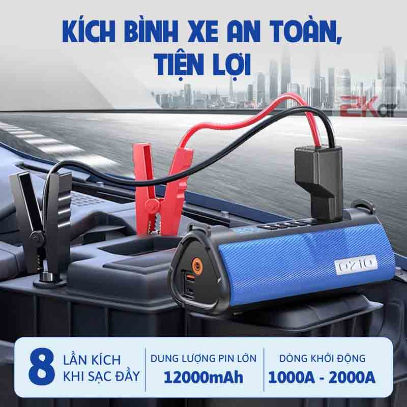 Máy Bơm Lốp Kiêm Kích Bình 4in1 Ozio 12.000mAh Chính Hãng, Giá Tốt_thumbnail_2
