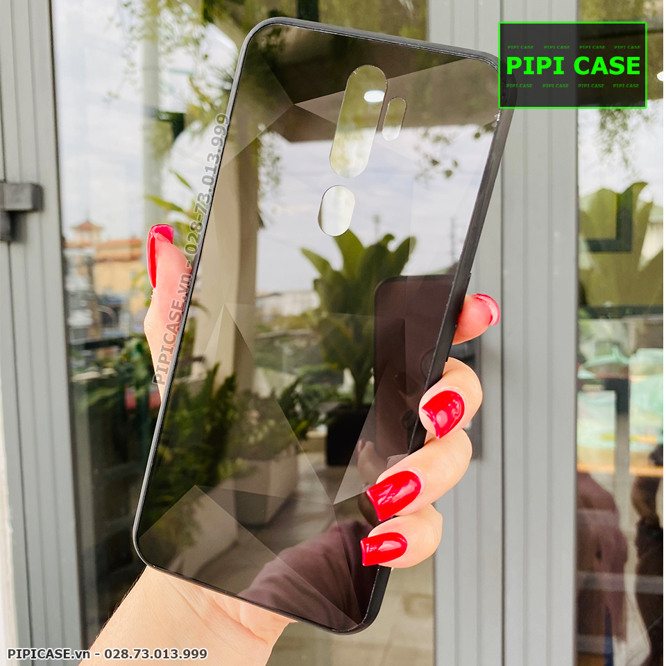 Ốp Lưng Oppo A9 2020 - Kim Cương 6D - Đen