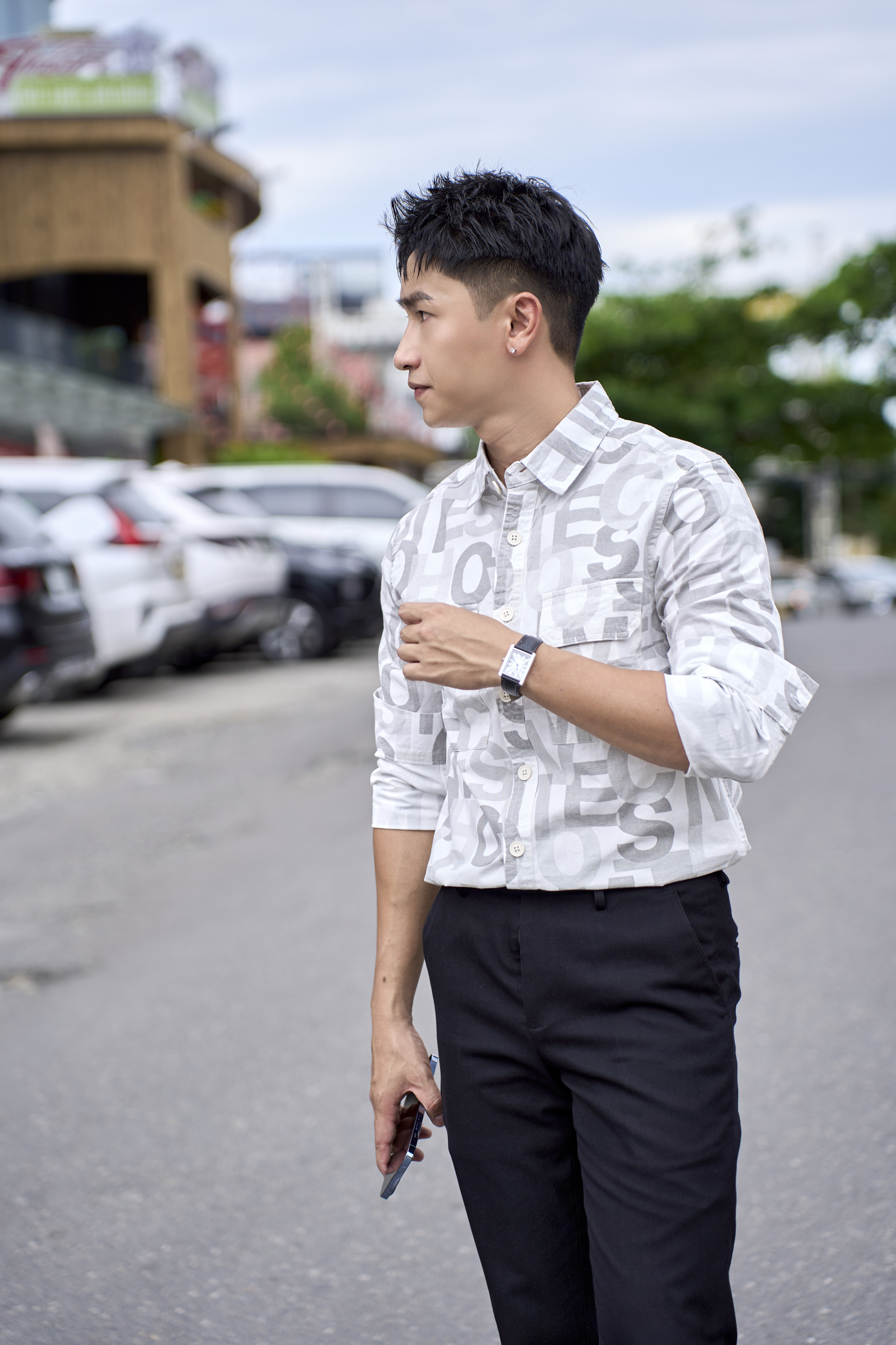 SA120 - Áo Sơ Mi Nam Tay Dài Phong Cách Nhật Bản In Chữ Mẫu Quả Mơ Trắng Chất Cotton Mềm Mại_thumbnail_3