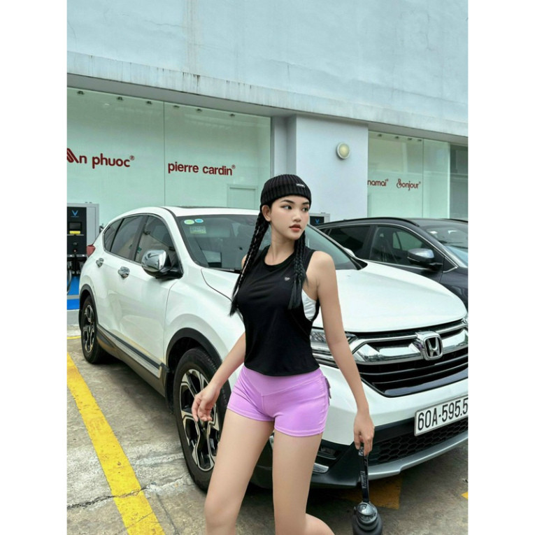 Áo Tanktop Thể Thao Tập Gym Chạy Bộ Nữ Yumiisportswear Ba Lỗ Cột Dây Form Rộng Vải Co Giãn Thoáng Khí Thấm Hút Nhanh Khô