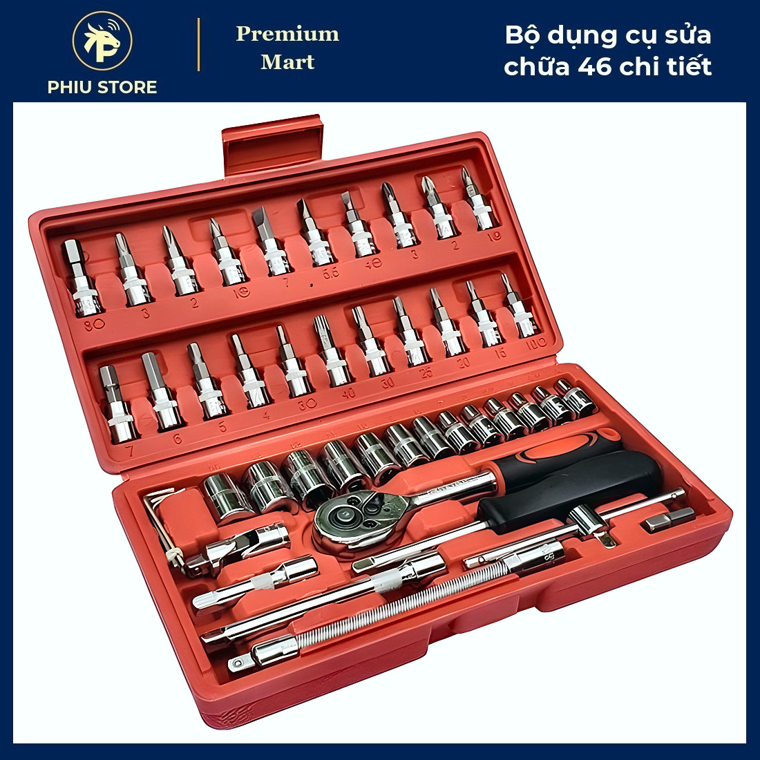 Combo Đồ Nghề Gia Đình 4 Món - Bộ Dụng Cụ 46 Chi Tiết, Bộ Tua Vít 115 Chi Tiết, Kìm Điện Đa Năng, Keo Hàn X3000_thumbnail_1