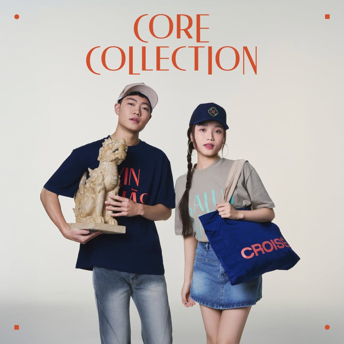 Áo Thun CROISÉ SALUT HANOI Màu Ghi Xám In Chữ Xanh Mint Dáng Rộng Unisex Tối Giản Vintage Nam Nữ_thumbnail_8