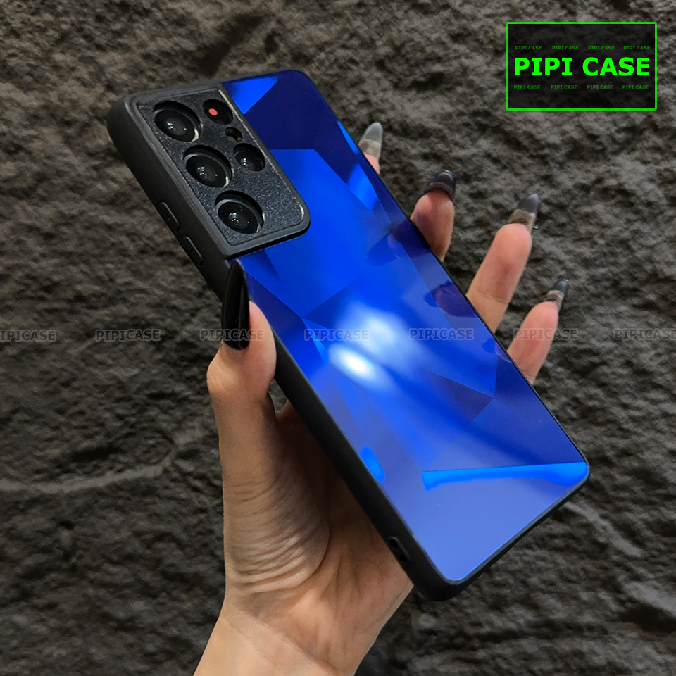 Ốp Lưng Samsung S21 Ultra 5G - Kim Cương 6D - Xanh Dương_thumbnail_2