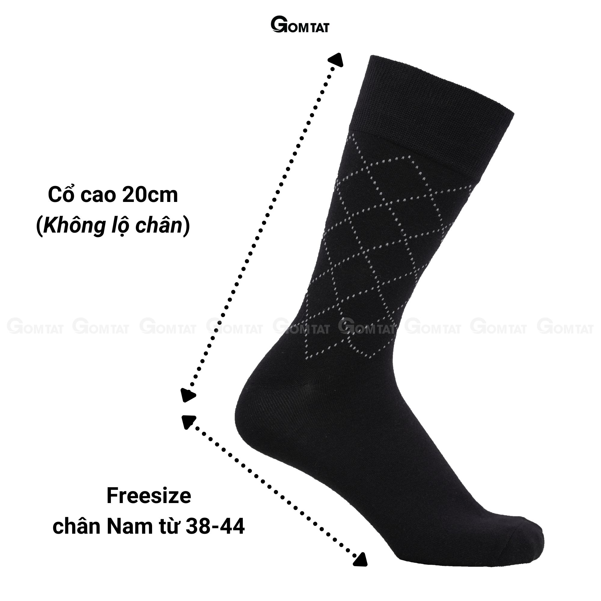 Hộp 5 đôi tất giày tây nam cổ cao GOMTAT hoạ tiết sọc chéo, chất liệu cotton cao cấp thoáng mát  LUX-TAYCHEO-CB5_thumbnail_10