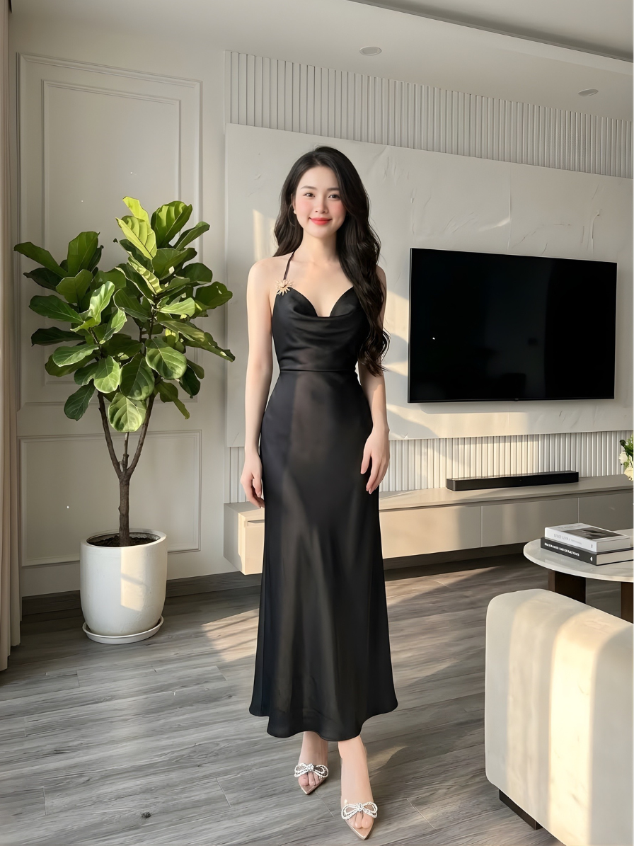S12 - Đầm Lụa Yếm Đuôi Cá