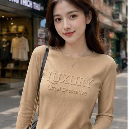 Áo Thun Lẻ dập nổi Luxury Free Size 45-75kg Co Giãn 4 Chiều Tôn Dáng Mềm Mịn Thoáng Mát Dễ Phối Phong Cách Borip Quảng Châu Chất Liệu Cao Cấp