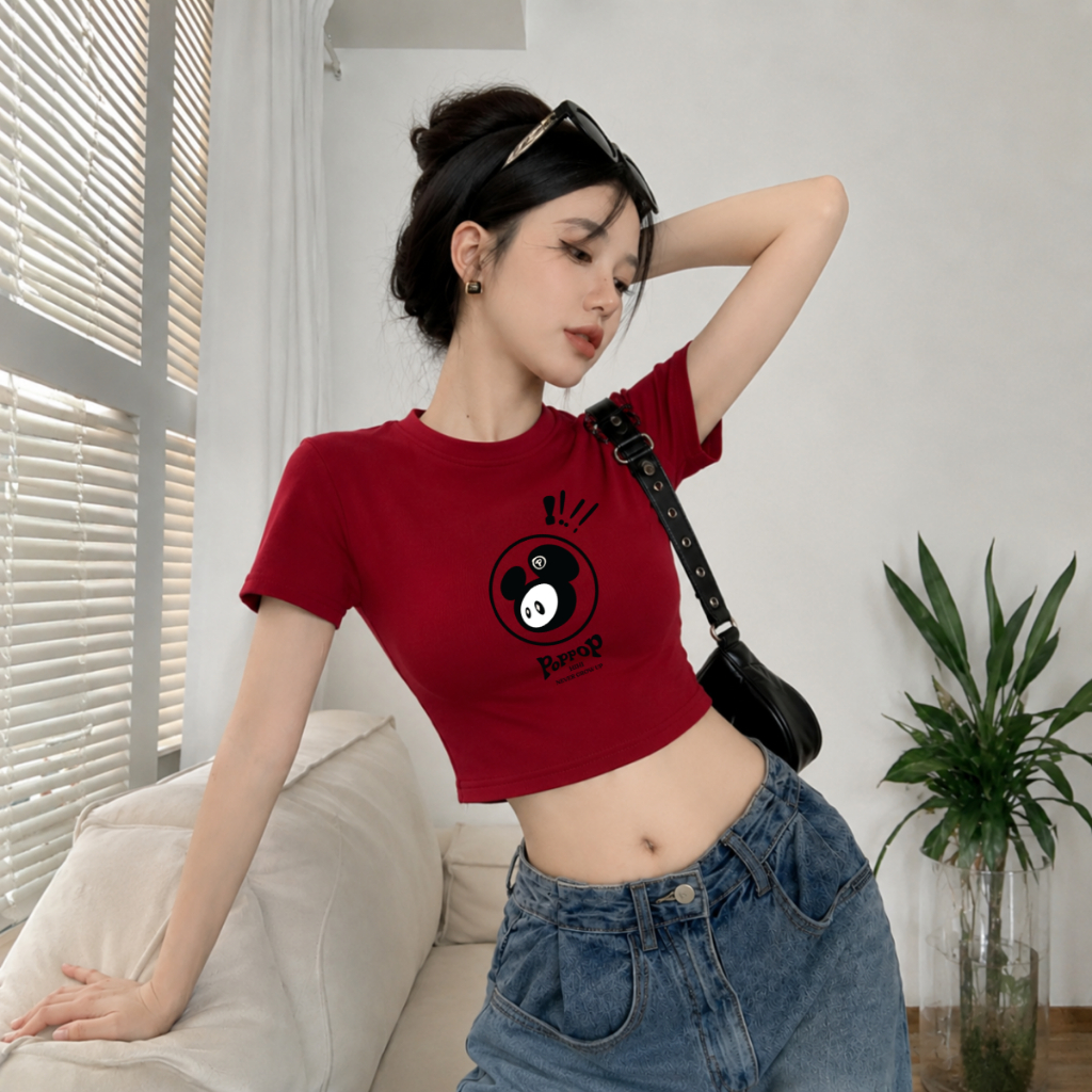 Áo Croptop nữ hình gấu Poppop - Loza CR8589_thumbnail_3