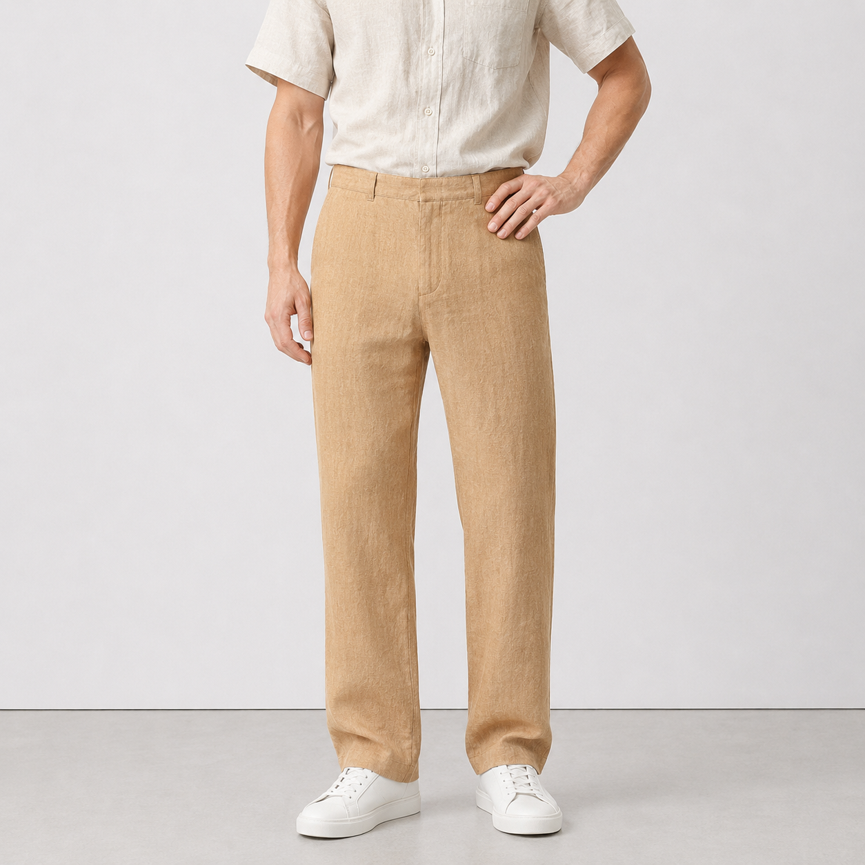 100% PREMIUM LINEN - QUẦN TÂY ỐNG ĐỨNG 20cm - 1/2 Lưng Thun_thumbnail_9