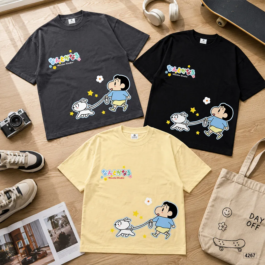 Áo thun form boxy hoạt hình Shinn Miucho 4267_thumbnail_6
