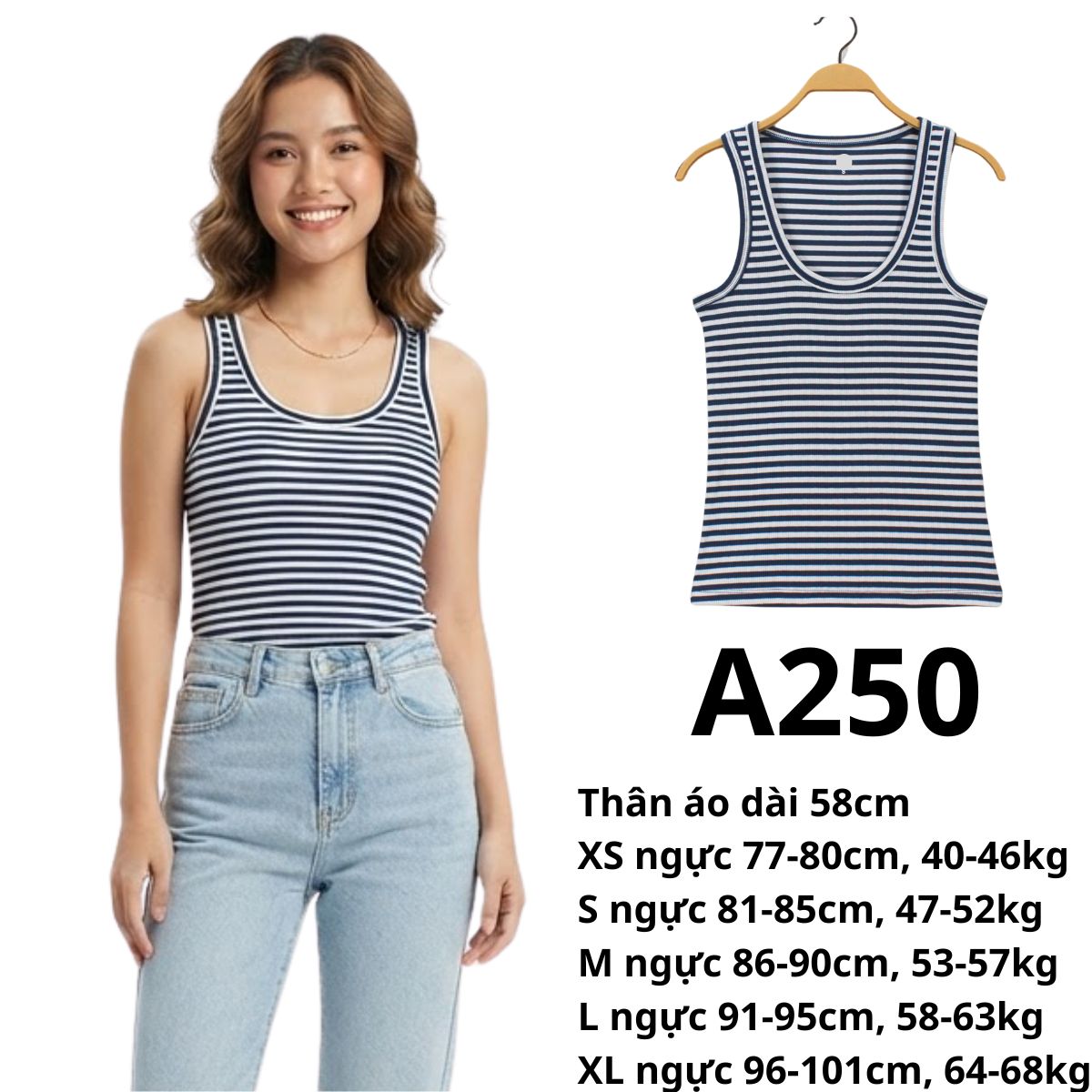 A250- Áo thun sọc 3 lỗ