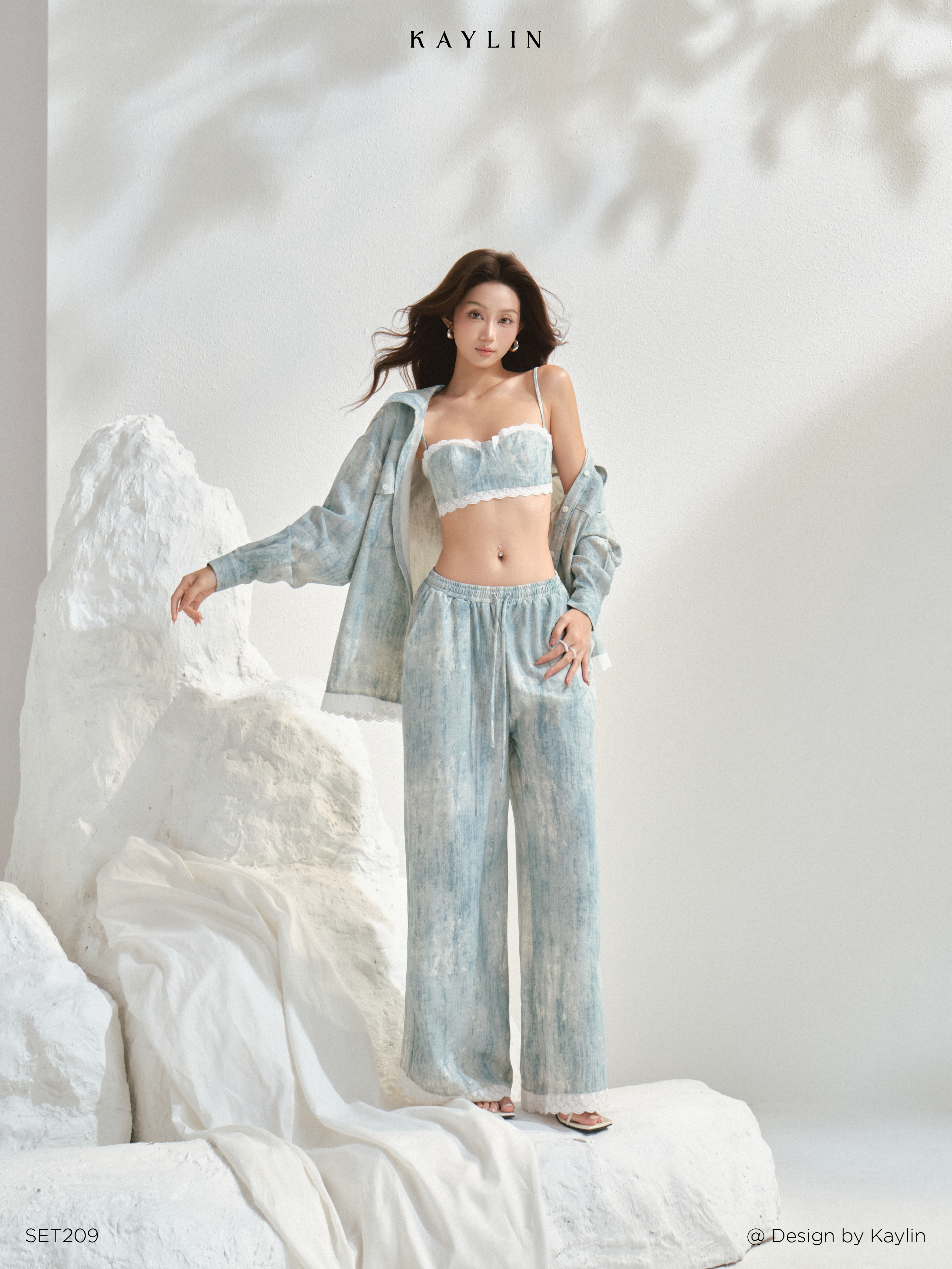 Set Sơ Mi, Bra & Quần Suông KAYLIN Ocea Set