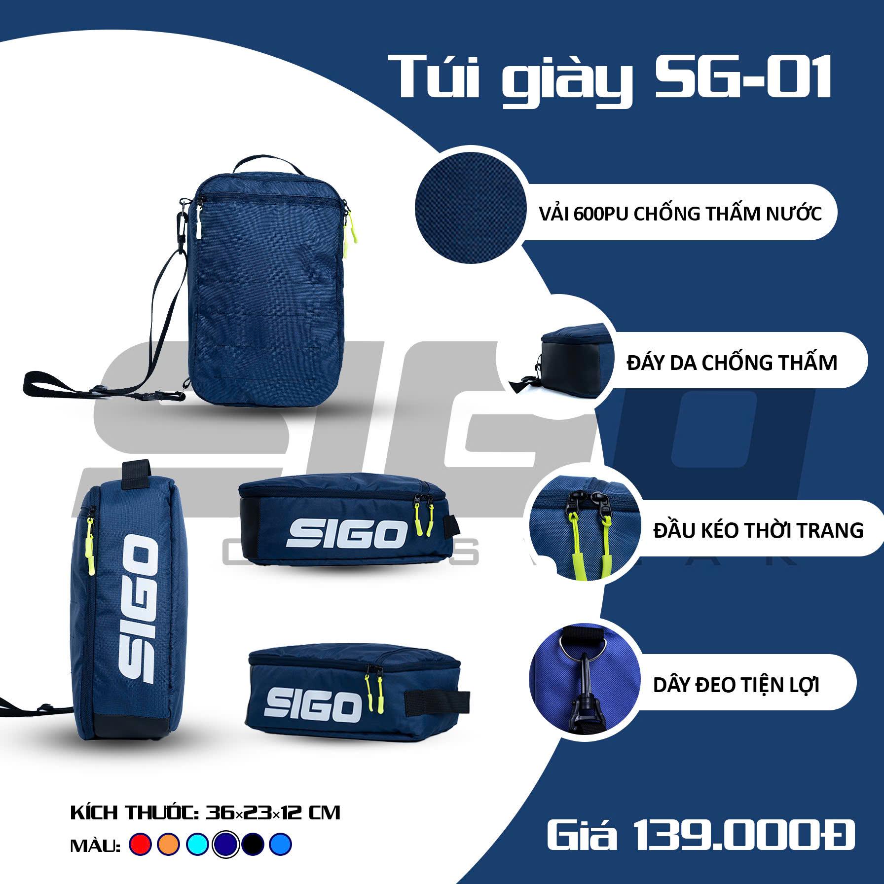 Túi Đựng Giày Hộp Sigo SG01 Kiểu Dáng Năng Động Chống Nước Nhẹ Thể Thao Đương Đại_thumbnail_3