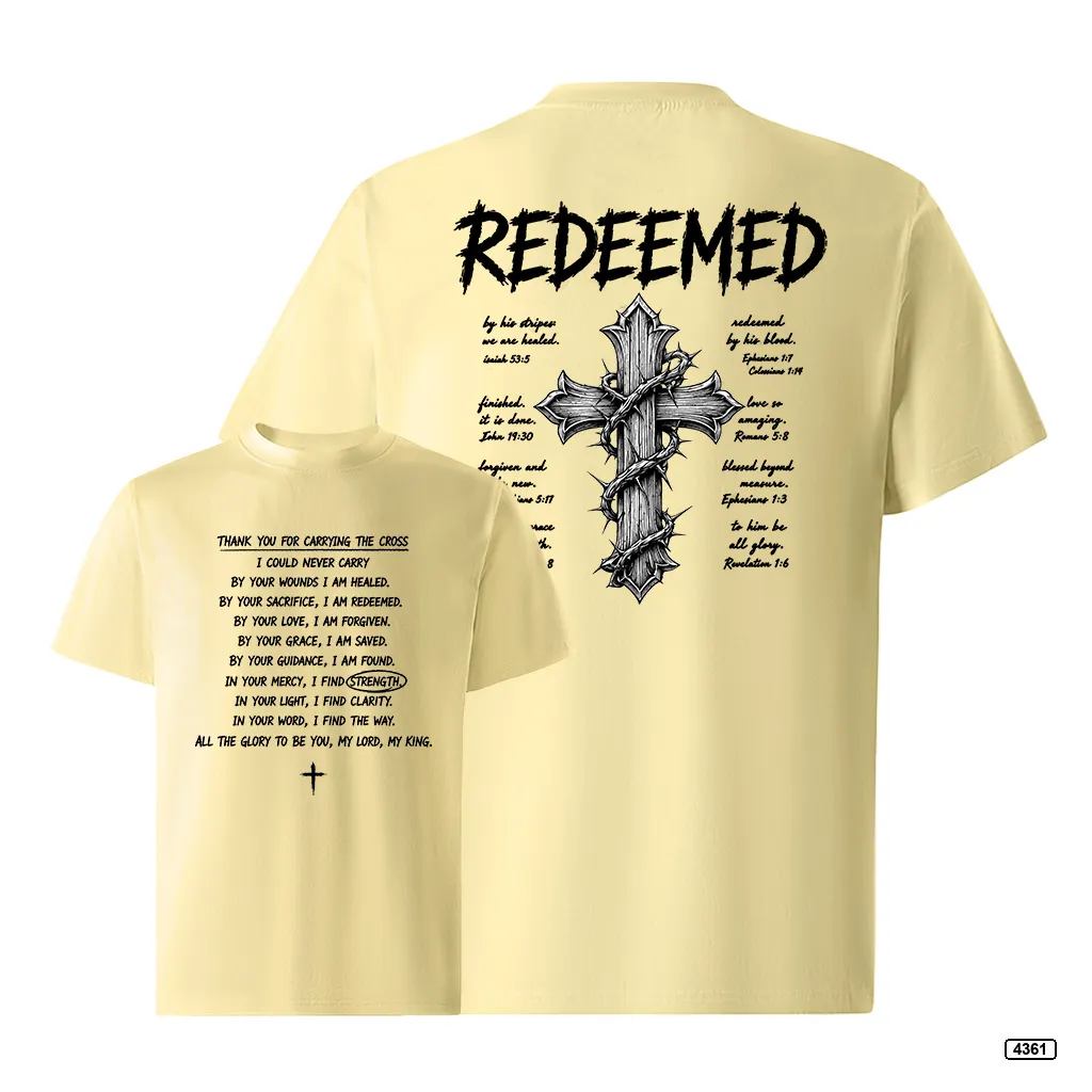 Áo thun nam form rộng Redeemed Cross Teeprint 4361_thumbnail_9