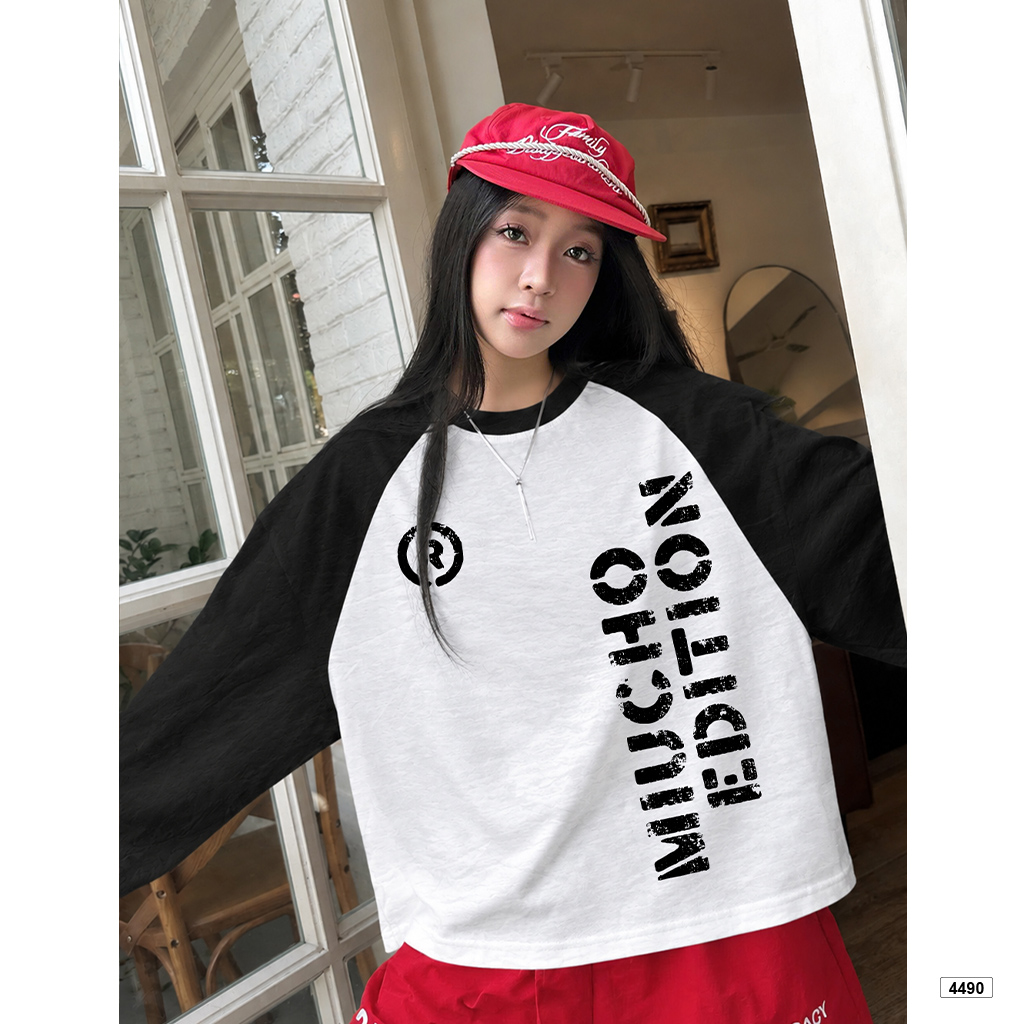 Áo thun nữ tay dài form boxy Miucho chất vải cotton xược Hàn Quốc 4490_thumbnail_3