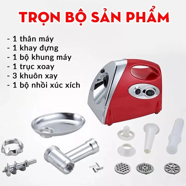 Máy xay thịt công nghiệp, máy làm xúc xích VENKO MG2800 -  Công suất 2800W - Xay thịt, giò chả nhồi xúc xích 2in1 - Giá rẻ