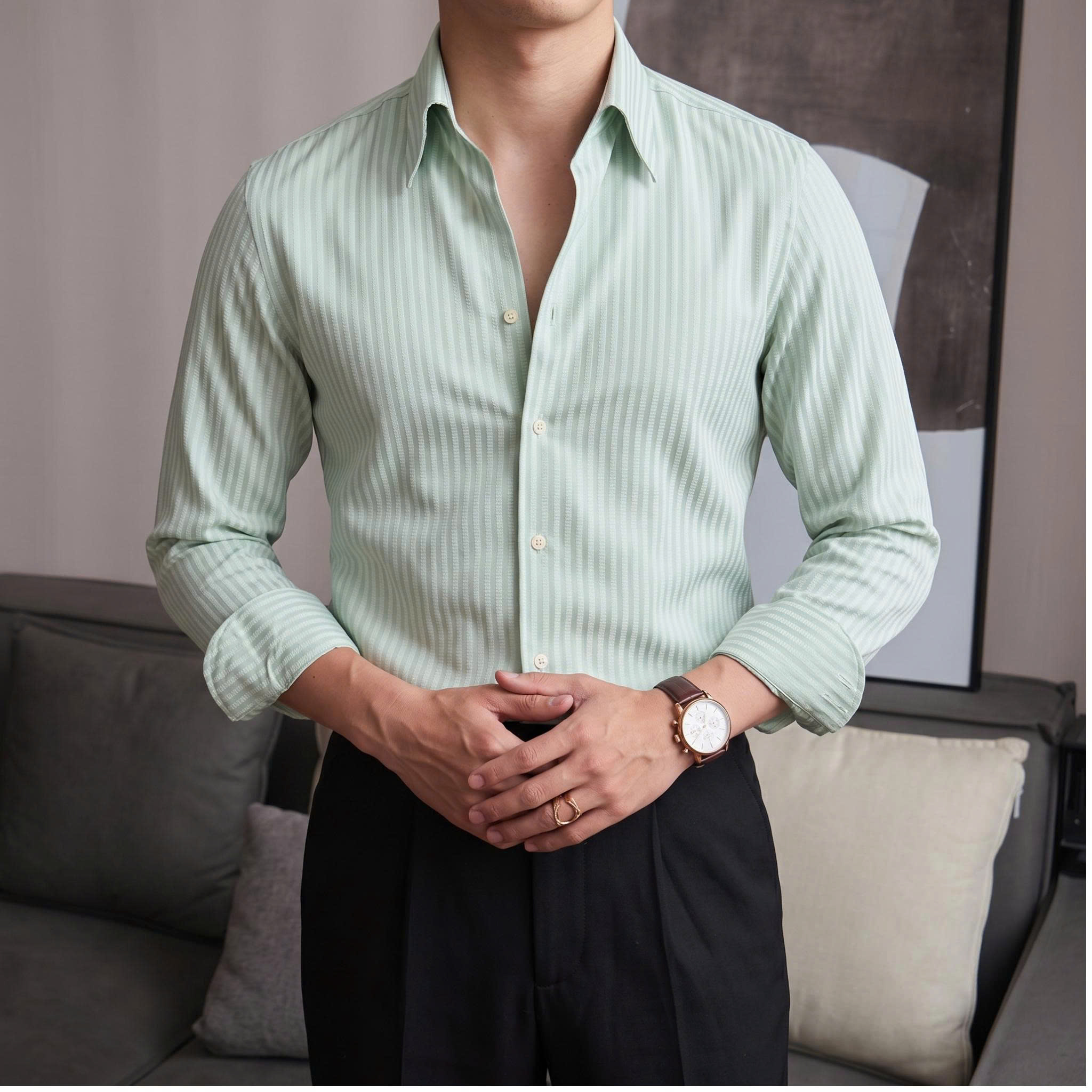Áo Sơ Mi Seersucker Cổ Button Down_thumbnail_2