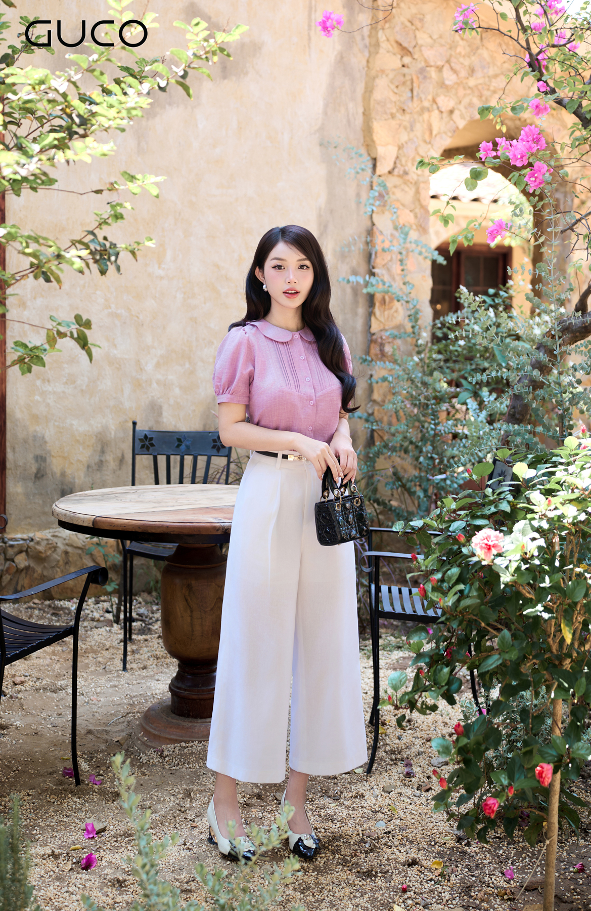 GUCO Quần Suông Lửng Trắng_thumbnail_1