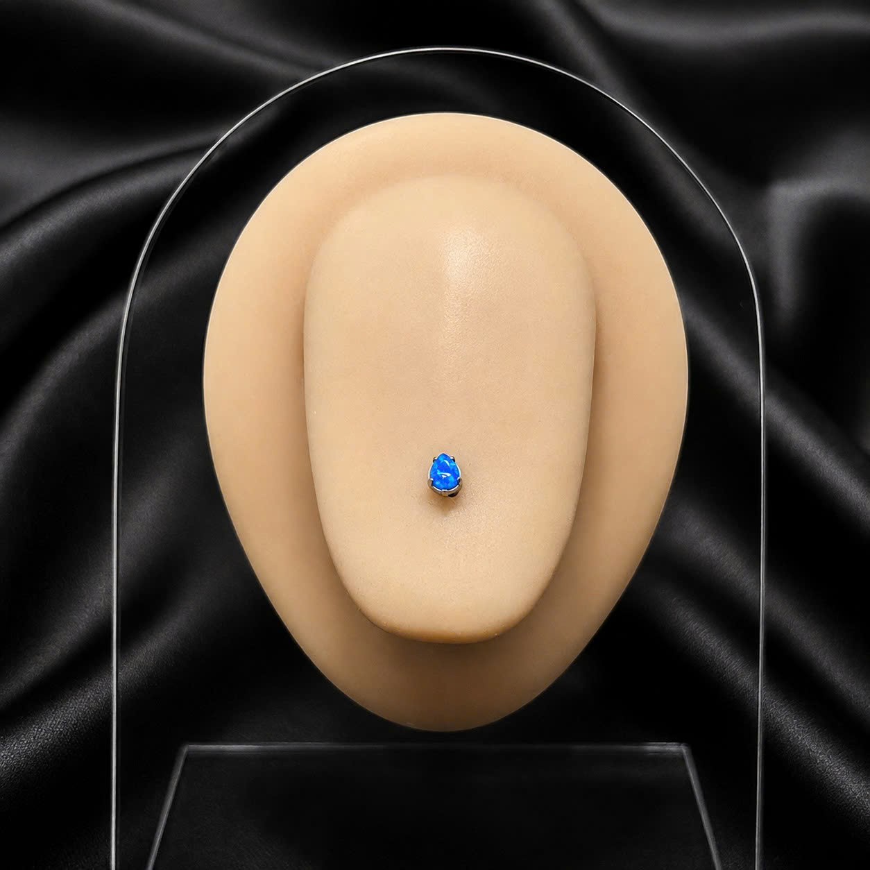 khuyên lưỡi titan giọt nước opal xanh 3mm._thumbnail_3