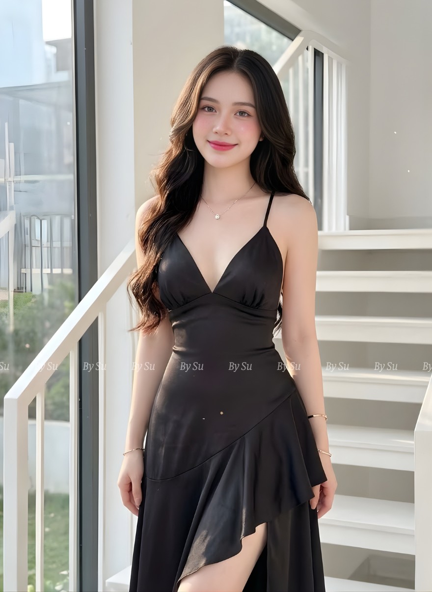 S23 - Đầm Lụa Đuôi Cá Cổ V Đan Lưng_thumbnail_10