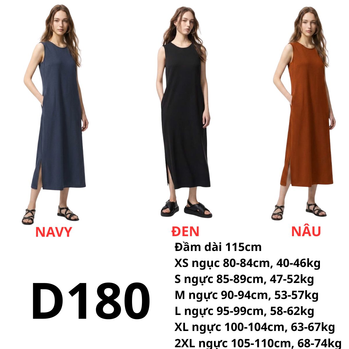 D180 - Đầm thun Unì