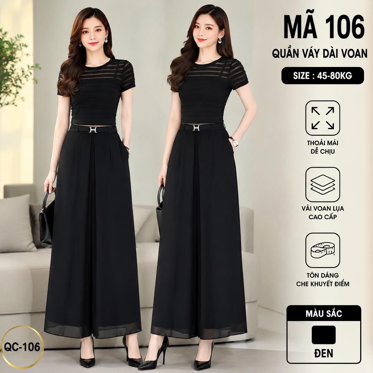 Quần váy mã 106 cao cấp, Chẩn Dáng, Quyến Rũ Free size 45-80kg