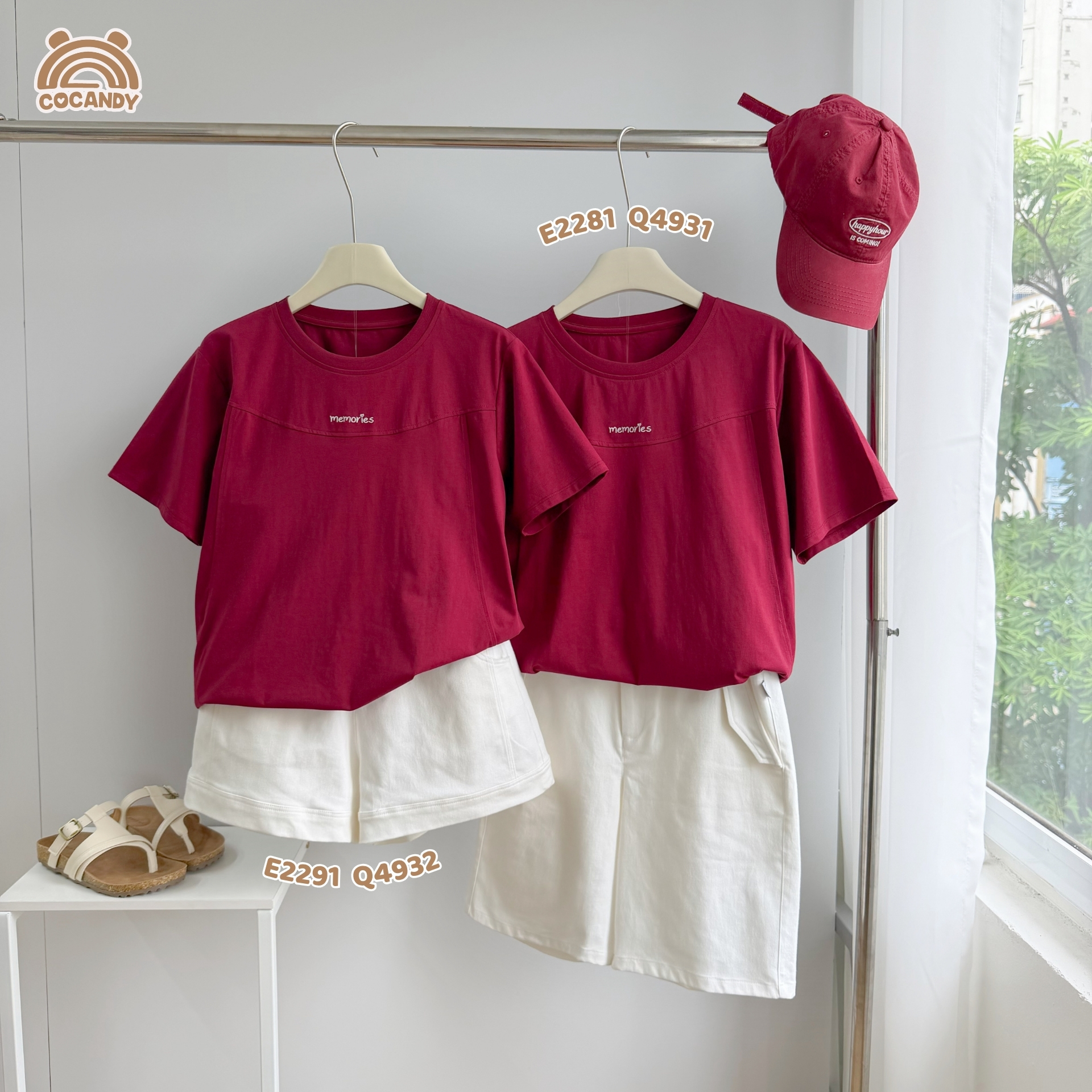Áo cộc cotton ĐỎ thêu logo CCD NỮ_thumbnail_2
