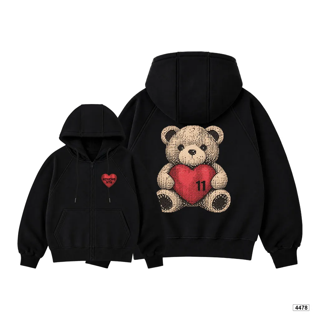 Áo hoodie zip Miucho form rộng basic nỉ 2 da Hàn Quốc 4478_thumbnail_0