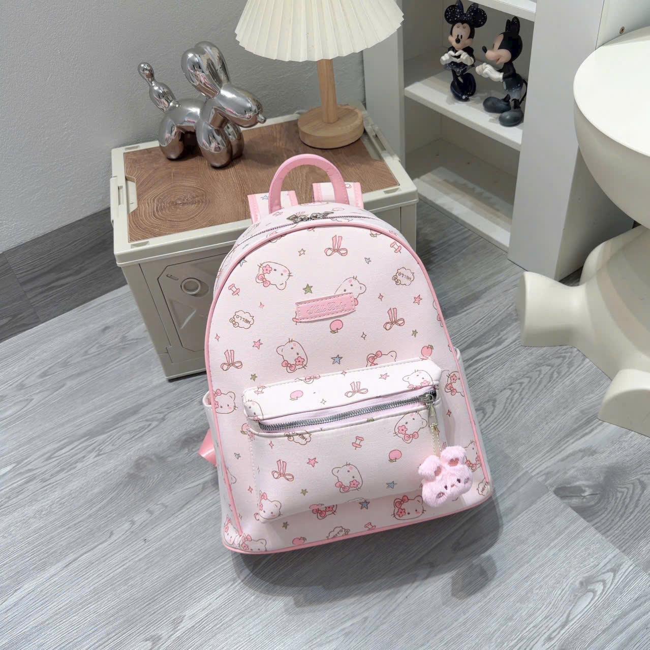 [Tặng Móc Khóa] Balo Thời Trang Nữ In Hình Đáng Yêu Nhiều Ngăn Màu Sắc Pastel Dạo Phố BL392_thumbnail_1