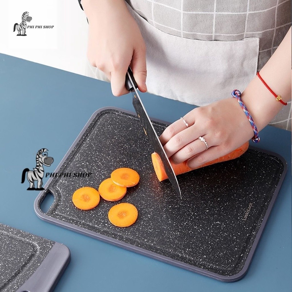 Bộ 2 cái THỚT NHỰA Edge Marble Antibacterial Lock&Lock , 290*220mm, 350*260mm - màu đen_thumbnail_4