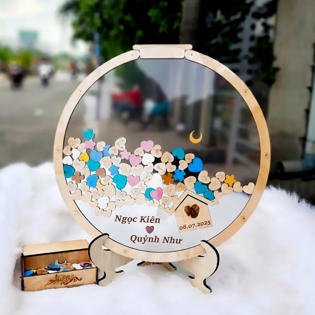 Tranh Thả Gỗ Đám Cưới, Sự Kiện, Công Ty, Sinh Nhật (Đủ phụ kiện) - Size tính theo chiều ngang_thumbnail_8