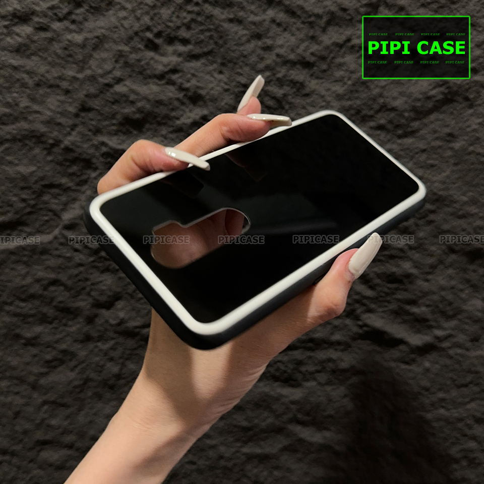 Ốp Lưng Oppo A5 2020 / A9 2020 - Kim Cương 6D  - Đen Viền Trắng_thumbnail_1