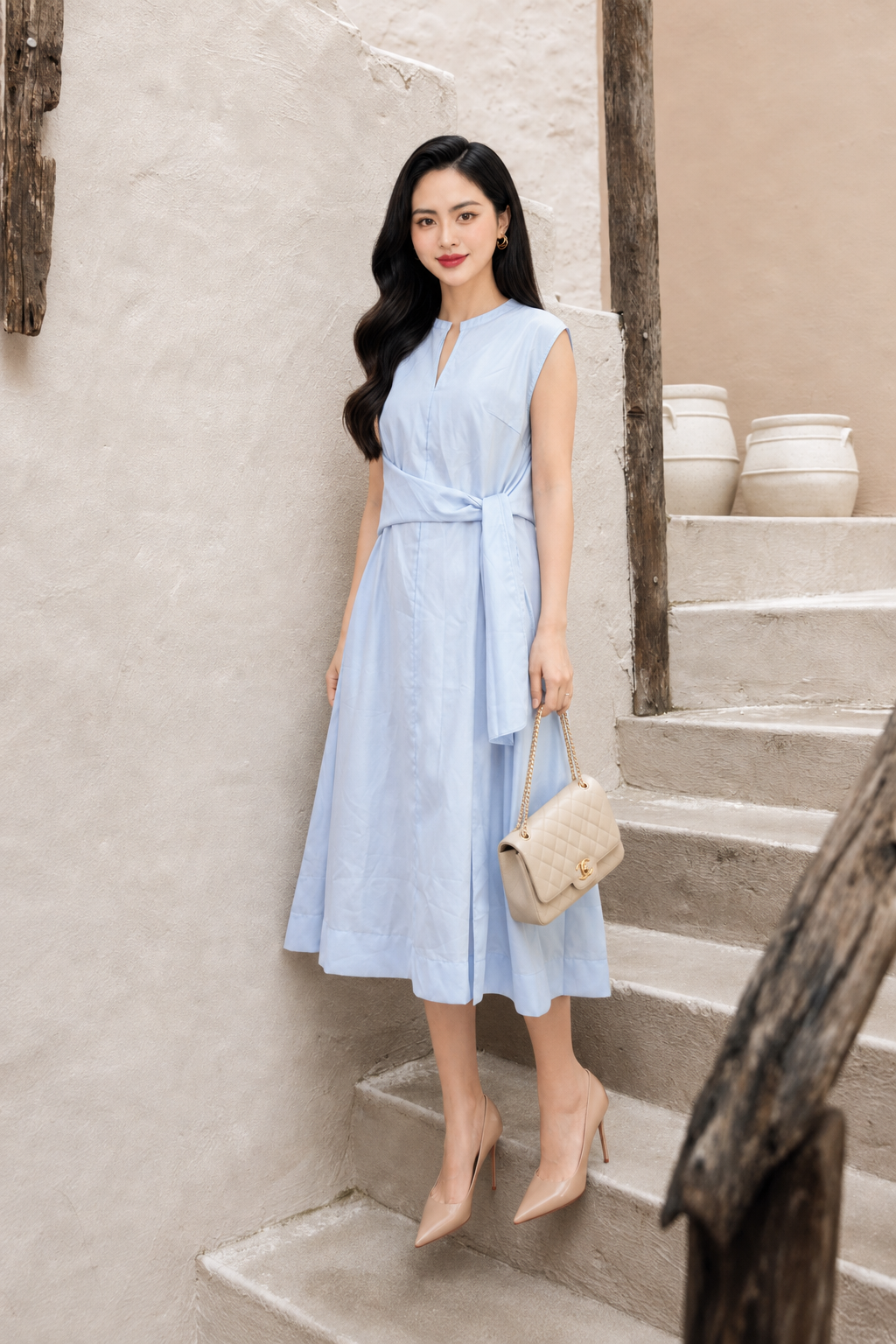 LV020 - VÁY XANH PASTEL