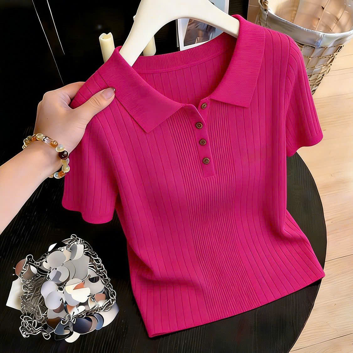 MS XQ2203393: Áo polo nữ tay ngắn