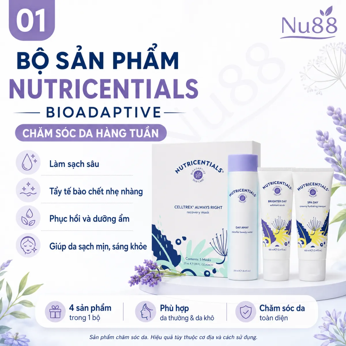 Bộ Sản Phẩm Nutricentials Bioadaptive Chăm Sóc Da Hàng Tuần