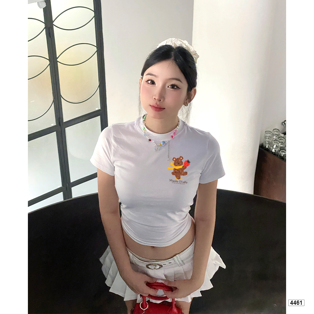 Áo baby tee form ôm Hàn Quốc gấu nhỏ Miucho 4461_thumbnail_2